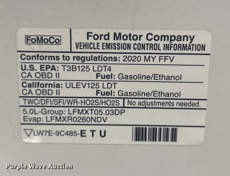 image for item EV2521 2020 Ford F150 XL SuperCrew pickup truck