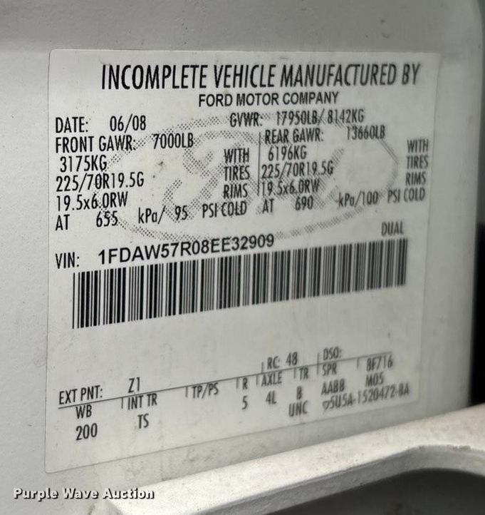 image for item EV2533 2008 Ford F550 Super Duty XL dump bed pickup truck