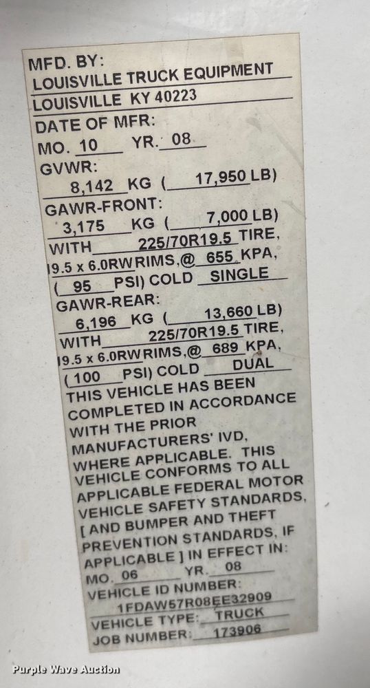 image for item EV2533 2008 Ford F550 Super Duty XL dump bed pickup truck