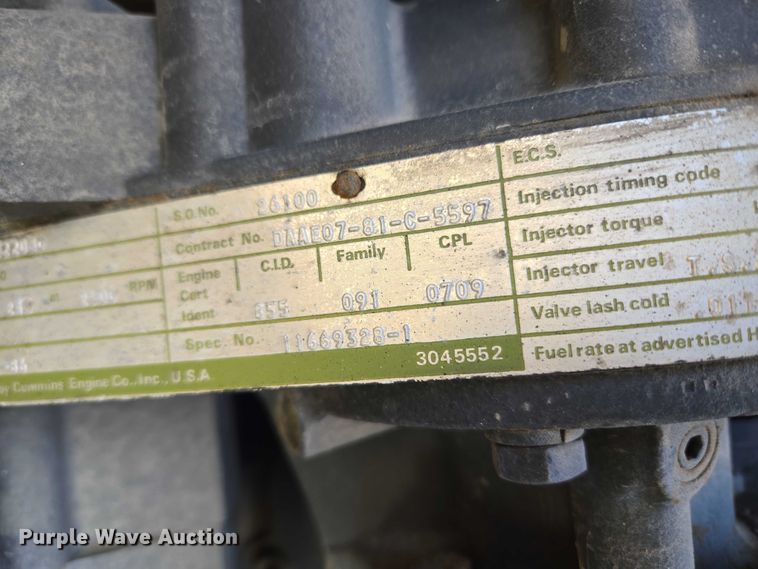 image for item EV2535 1986 AM General M934 flatbed truck