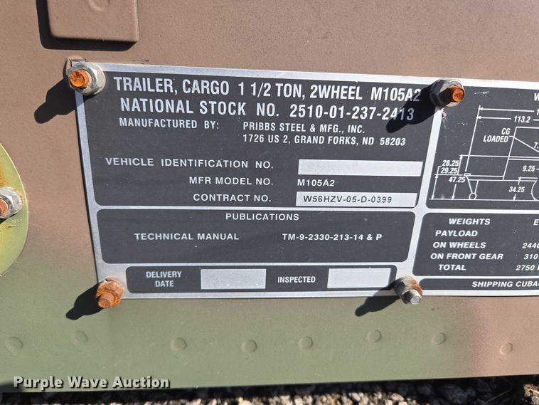 image for item EV2540 AM General M105A2 cargo bed