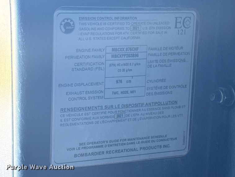 image for item EV2550 2021 Can-Am Defender MAX XT HD10 utility vehicle