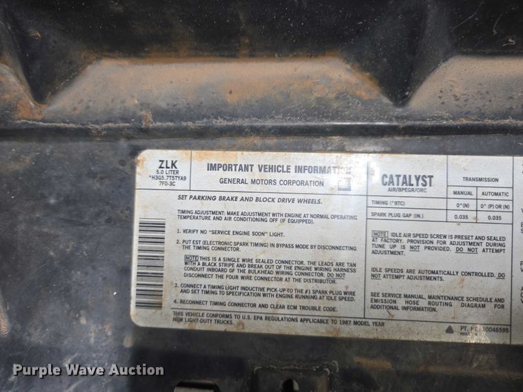 image for item EV5450 1987 Chevrolet K10 pickup truck