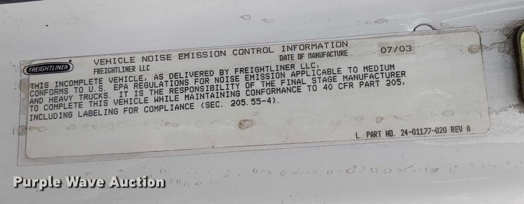 image for item FB4493 2004 Freightliner Business Class M2 box truck