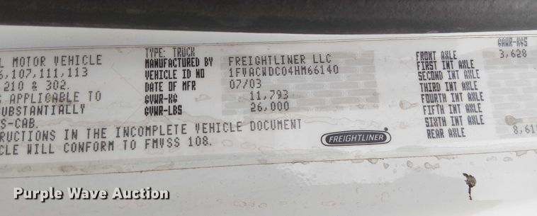 image for item FB4493 2004 Freightliner Business Class M2 box truck