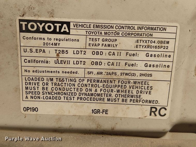 image for item FK0522 2014 Toyota Tacoma  Access Cab pickup truck