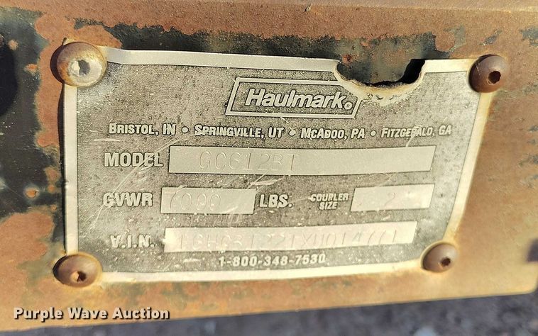 image for item IP9742 1999 Haulmark GC612BT enclosed cargo trailer