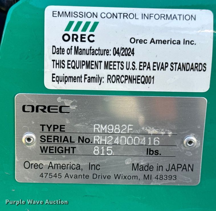 image for item NA9853 2024 Orec RM982F brush mower