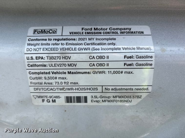 image for item YA1264 2021 Ford Transit delivery van