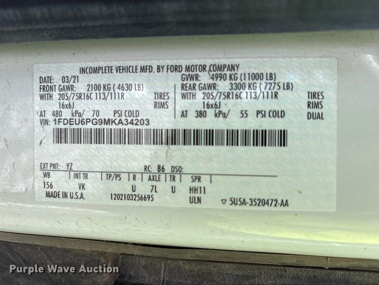 image for item YA1264 2021 Ford Transit delivery van