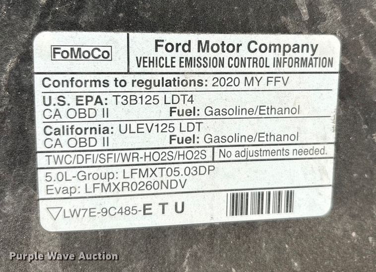 image for item YA1409 2020 Ford F150 SuperCrew pickup truck