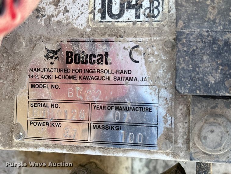 image for item DF8657 2007 Bobcat BC22 plate compactor