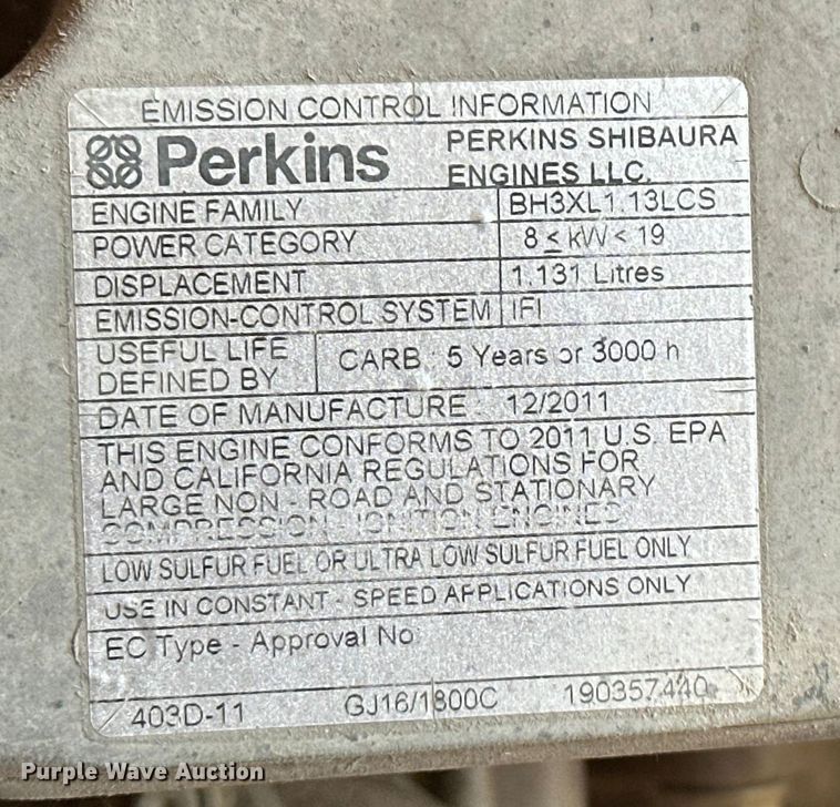 image for item DF8662 2012 Arising Industries Inc. 58SSRW enclosed cargo trailer with Mecc Alte generator