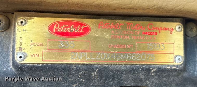 image for item DJ7936 2006 Peterbilt 335 dump truck