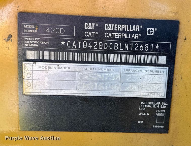 image for item DJ7946 2005 Caterpillar  420D backhoe