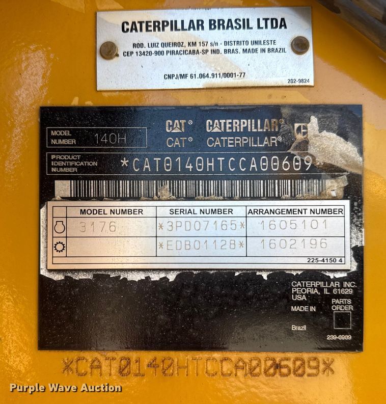 image for item DJ7955 2012 Caterpillar 140H motor grader