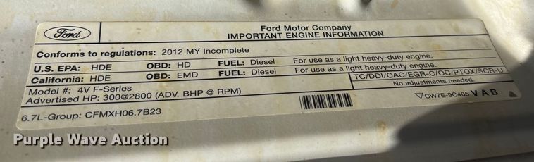 image for item DK0042 2012 Ford F550 utility / service truck