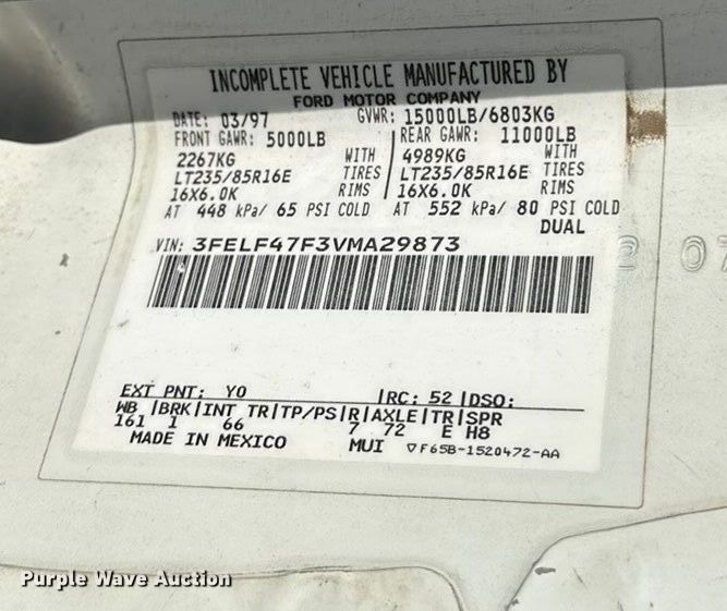 image for item DK0076 1997 Ford F-Super Duty flatbed truck