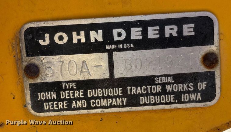 image for item DK0086 1973 John Deere 570A motor grader