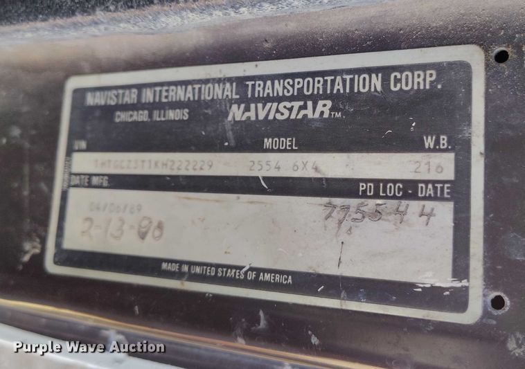 image for item DT0768 1989 International 2554 volumetric concrete mixer truck