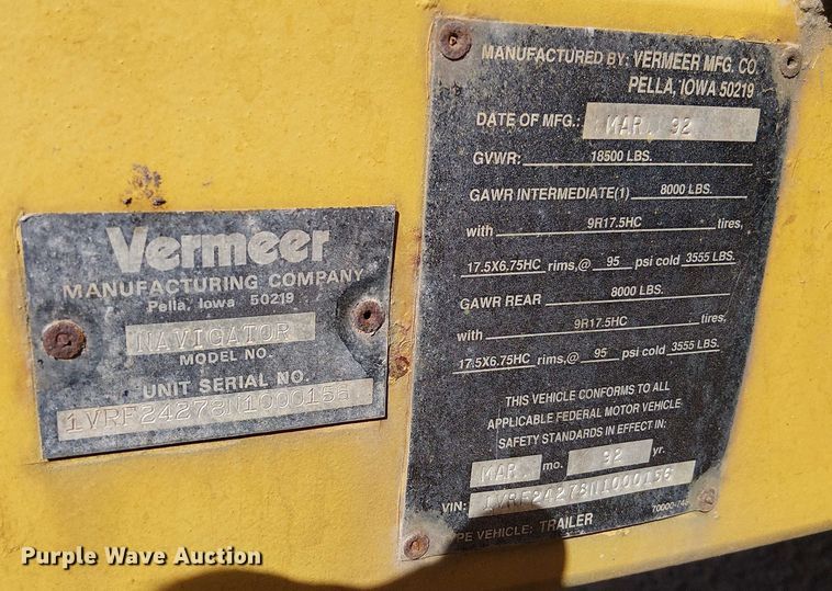 image for item DT6278 1992 Vermeer  D7X11A directional boring unit