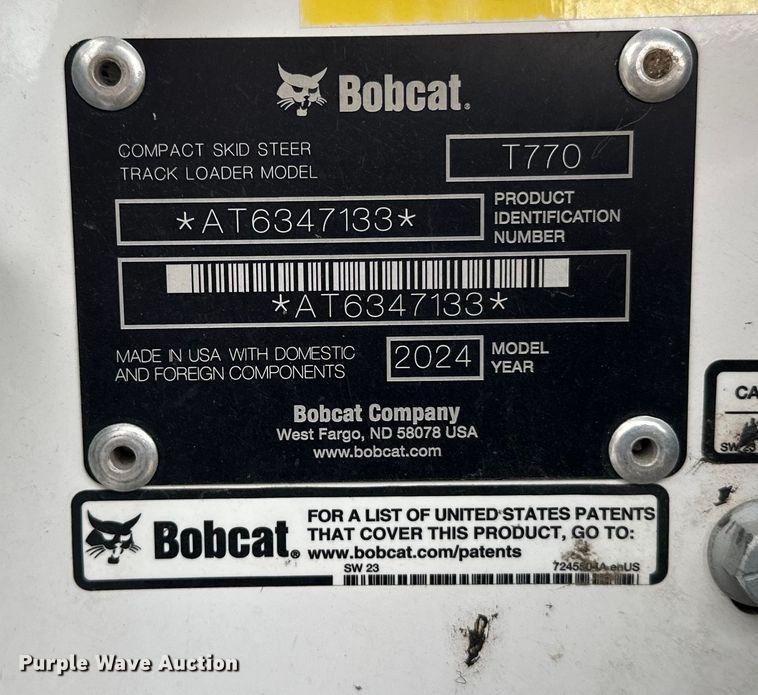 image for item DT6430 2024 Bobcat T770 tracked skid steer loader
