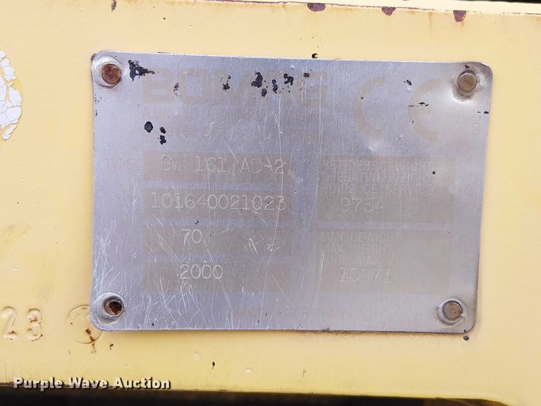 image for item DU3728 2000 Bomag BW 161 AD-2 double drum vibratory roller