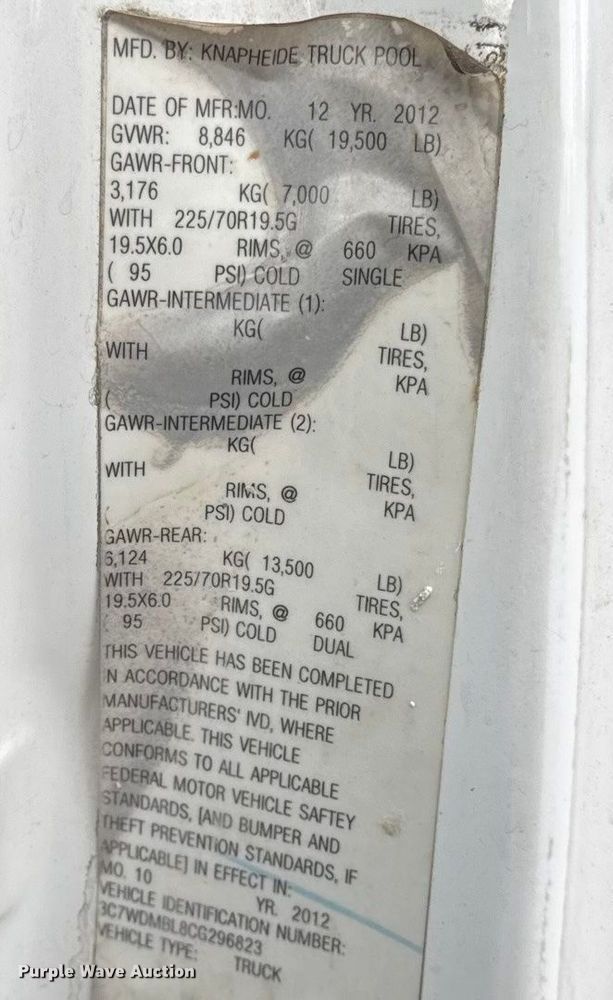 image for item DW6650 2012 RAM 5500HD utility / service truck