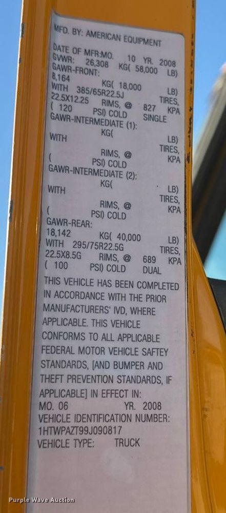 image for item DW6675 2009 International 7500 dump truck