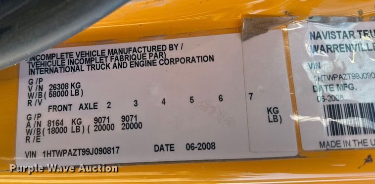 image for item DW6675 2009 International 7500 dump truck