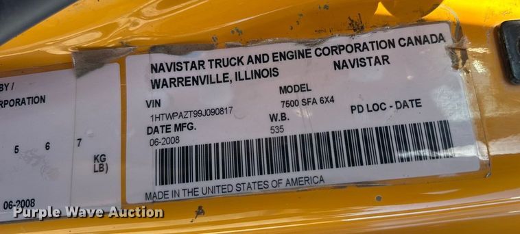 image for item DW6675 2009 International 7500 dump truck