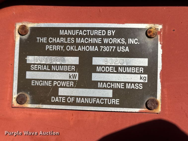 image for item DW6751 1999 Ditch Witch 8020T trencher