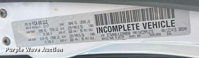 image for item DW6760 2018 RAM 5500HD winch truck