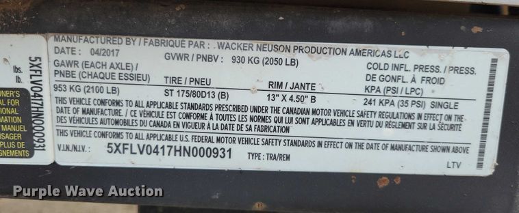 image for item DX6631 2017 Wacker Neuson LTV6 light plant
