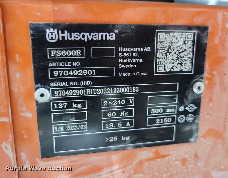 image for item DX6634 Husqvarna FS 600 E concrete saw