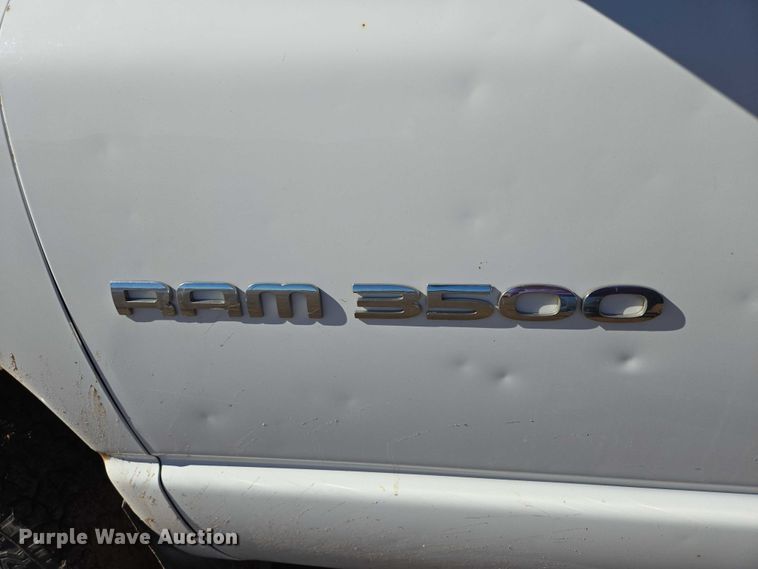 image for item DY1408 2004 Dodge Ram 3500 flatbed pickup truck