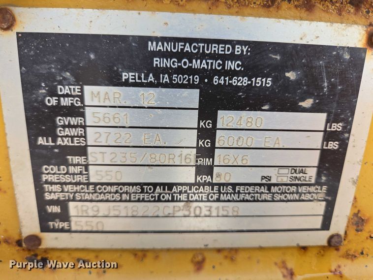 image for item DY1410 2012 Ring-O-Matic 550 vacuum excavator