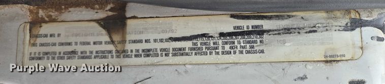 image for item DY1412 1992 Freightliner FL70 flatbed pickup truck