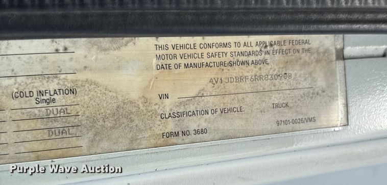 image for item DY8379 1994 Volvo WB flatbed truck