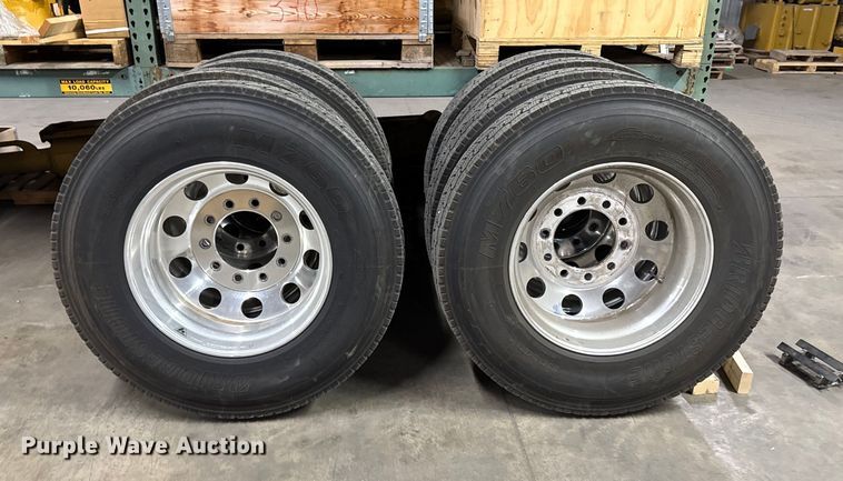image for item EA1993 (16) Bridgestone M760 11R24.5 tires and wheels
