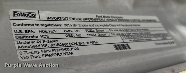 image for item EA1995 2015 Ford F450 flatbed truck