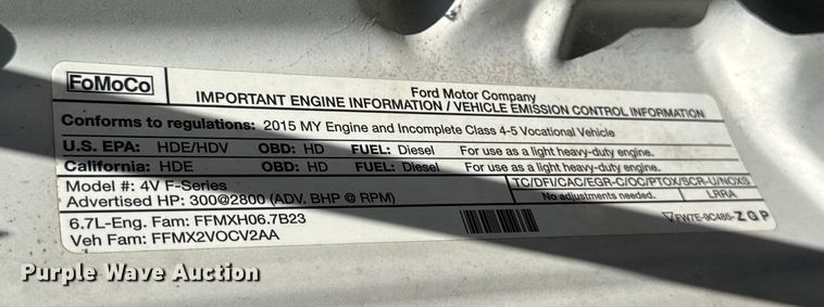 image for item EA1997 2015 Ford F550 flatbed truck