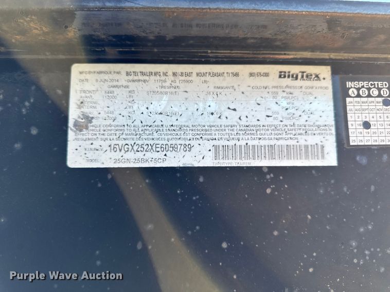 image for item EA1998 2014 Big Tex equipment trailer