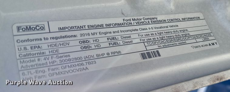 image for item EA2001 2016 Ford F450 flatbed truck