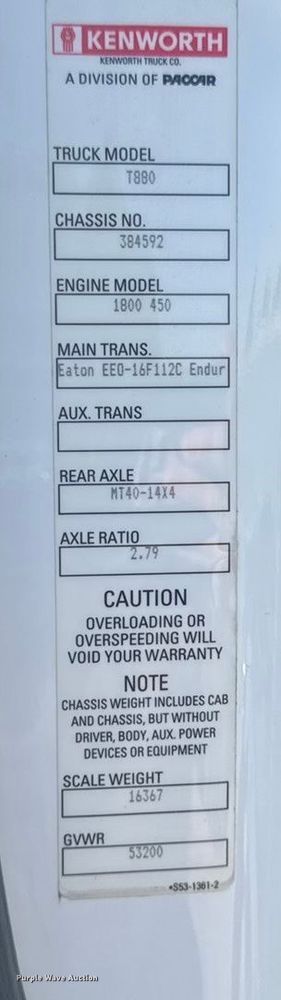 image for item EA2025 2020 Kenworth T880 semi truck