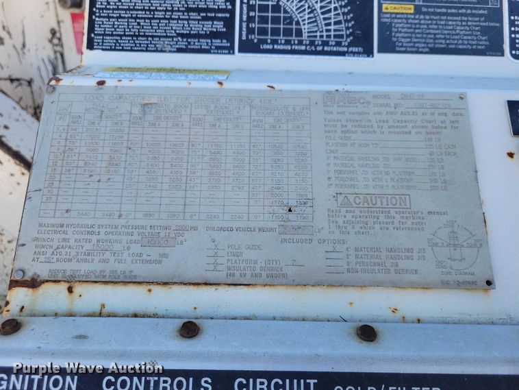 image for item EA2722 1998 Ford F8000 digger derrick truck