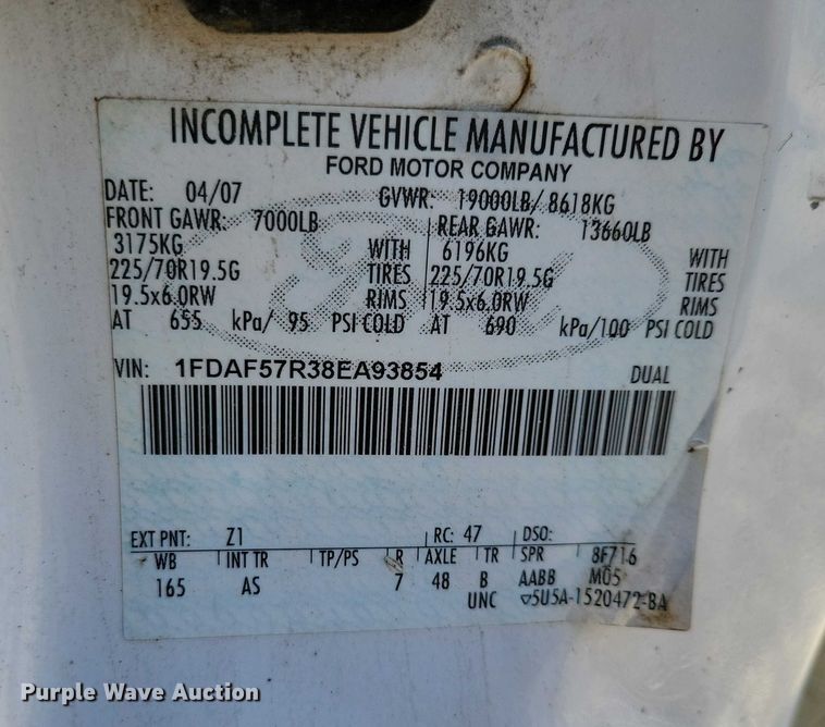 image for item EA2723 2008 Ford F550 Super Duty bucket truck