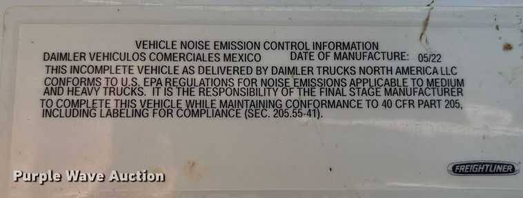 image for item EA6999 2023 Freightliner 114SD volumetric concrete mixer truck