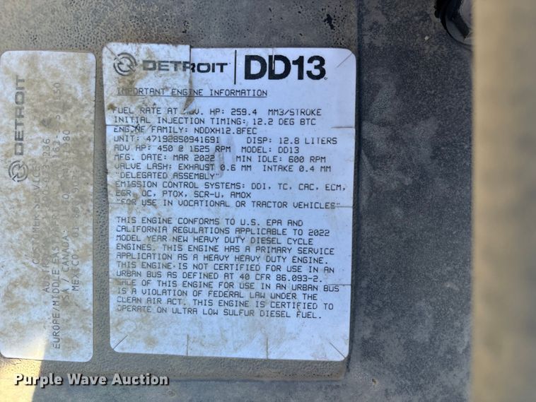 image for item EA6999 2023 Freightliner 114SD volumetric concrete mixer truck