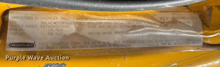 image for item EA7016 2015 Freightliner M2 box truck